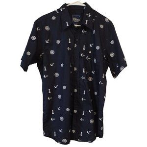 Red Rhino Collection Button Down Nautical Short Sleeve Mens Large